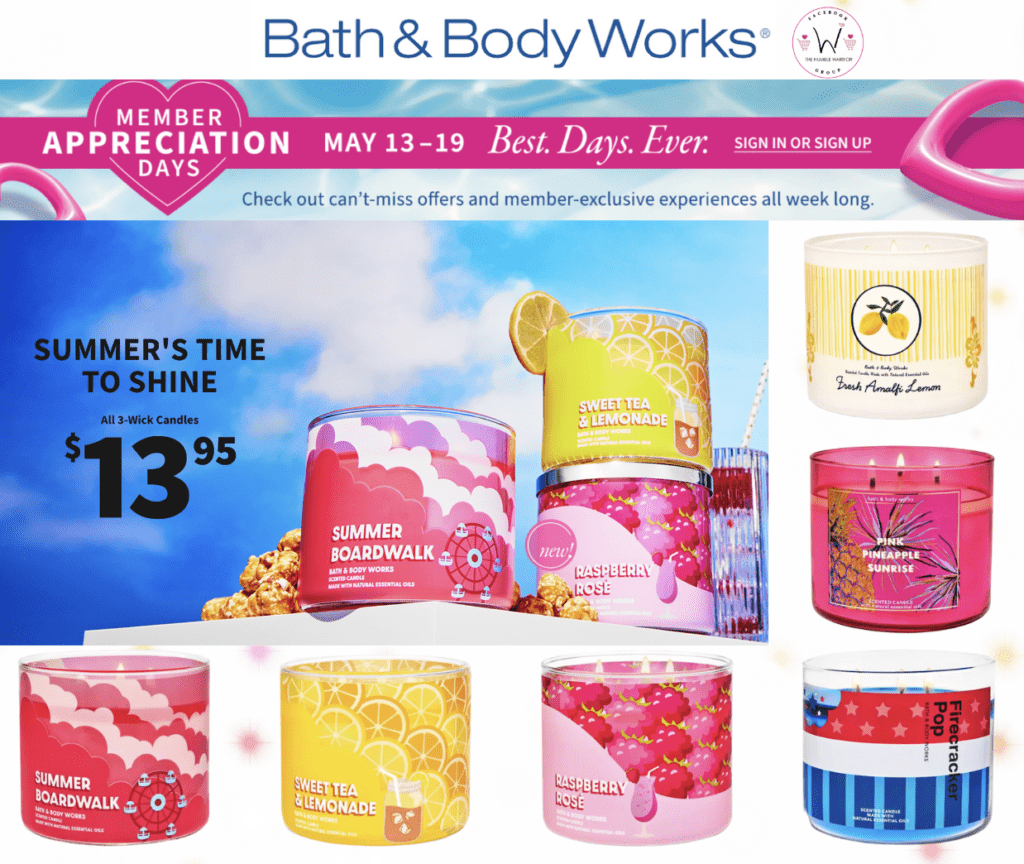 Bath & Body Works 3-wick candles!